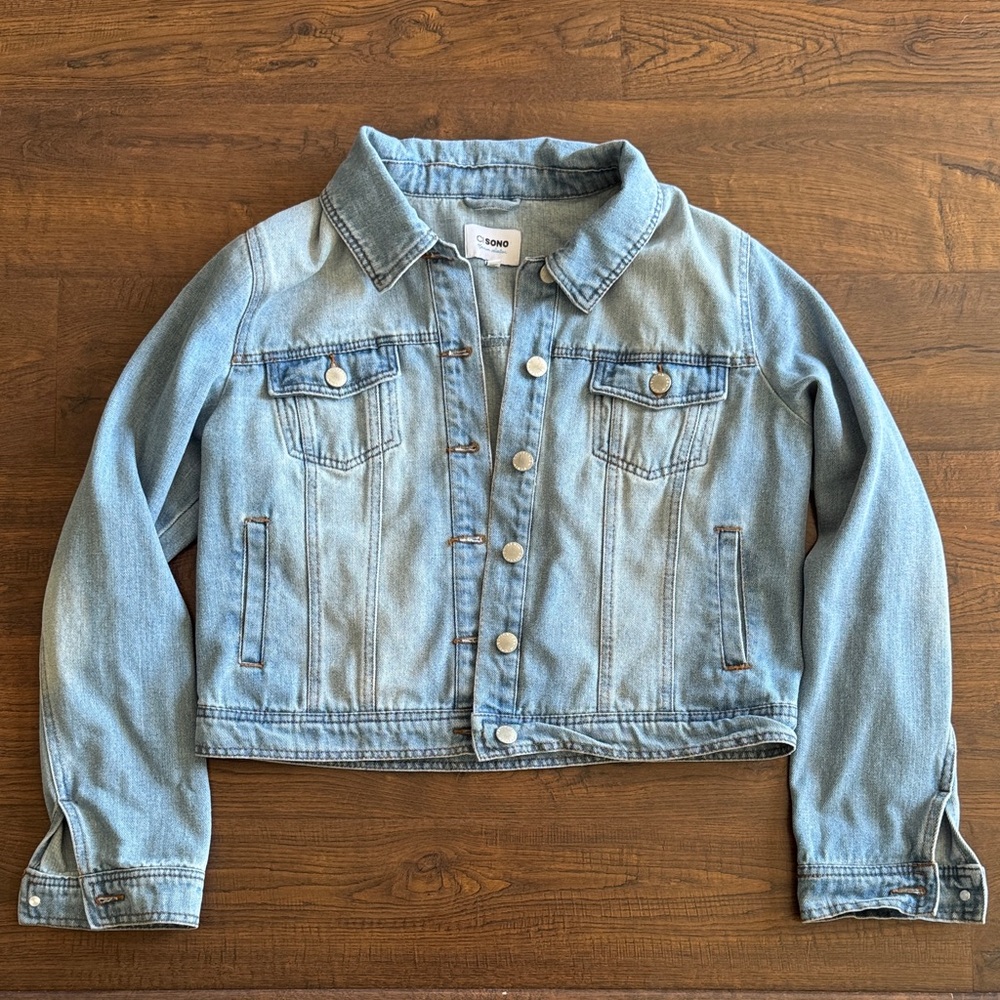 Cropped Ci Sono Blue Denim Jacket